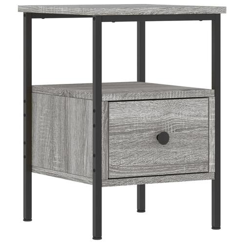 Sengeborde 2 stk. 34x36x50 cm konstrueret træ grå sonoma-eg