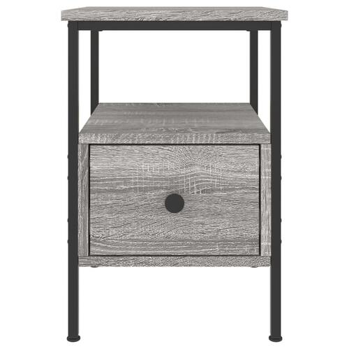 Sengeborde 2 stk. 34x36x50 cm konstrueret træ grå sonoma-eg