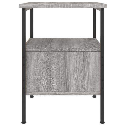 Sengeborde 2 stk. 34x36x50 cm konstrueret træ grå sonoma-eg