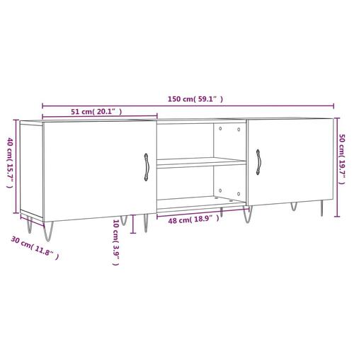 Tv-bord 150x30x50 cm konstrueret træ sonoma-eg