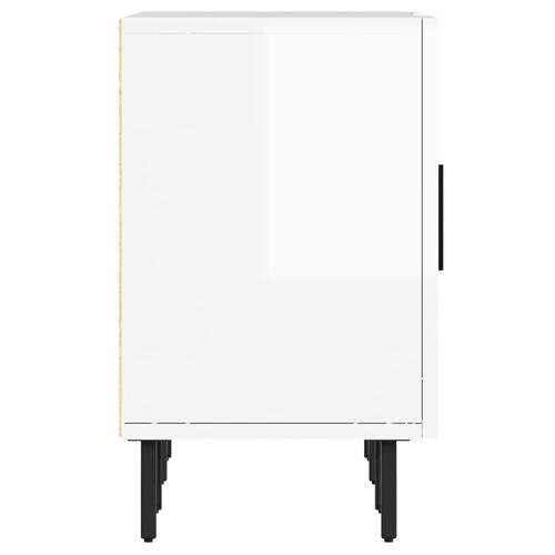 Tv-bord 150x30x50 cm konstrueret træ hvid højglans