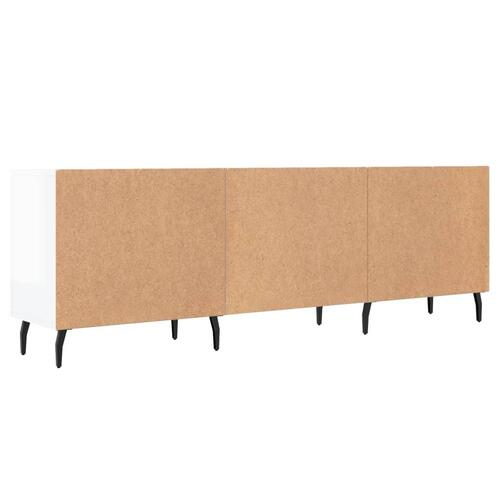 Tv-bord 150x30x50 cm konstrueret træ hvid højglans