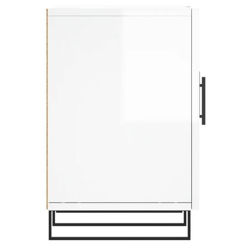 Tv-bord 150x30x50 cm konstrueret træ hvid højglans