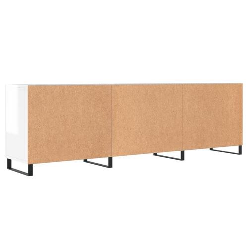 Tv-bord 150x30x50 cm konstrueret træ hvid højglans
