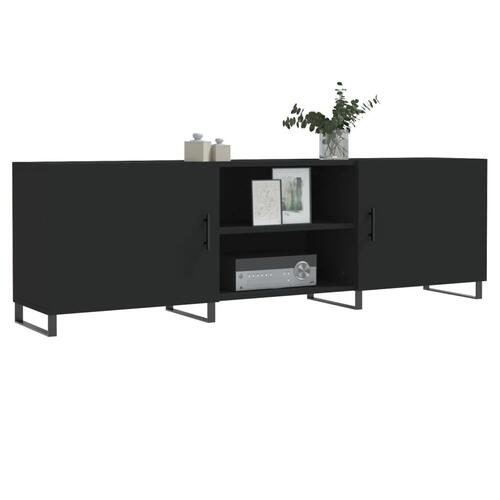 Tv-bord 150x30x50 cm konstrueret træ sort