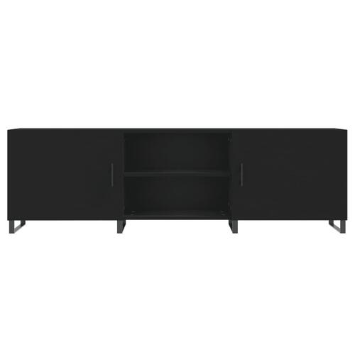 Tv-bord 150x30x50 cm konstrueret træ sort