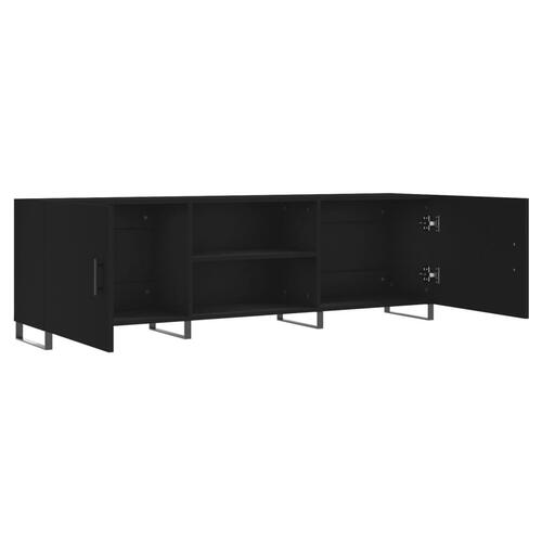 Tv-bord 150x30x50 cm konstrueret træ sort