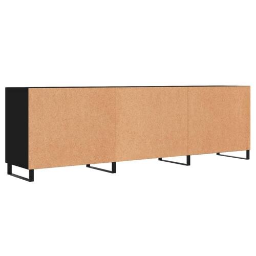 Tv-bord 150x30x50 cm konstrueret træ sort
