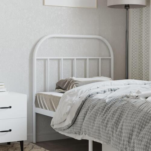 Sengegavl 80 cm metal hvid