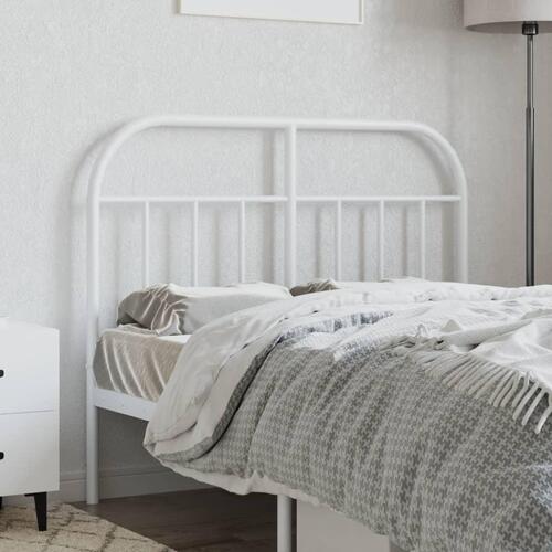 Sengegavl 120 cm metal hvid