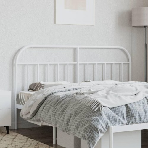 Sengegavl 160 cm metal hvid