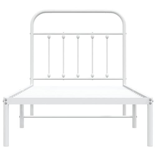 Sengeramme med sengegavl 90x200 cm metal hvid