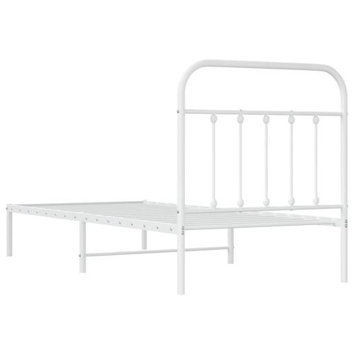 Sengeramme med sengegavl 90x200 cm metal hvid