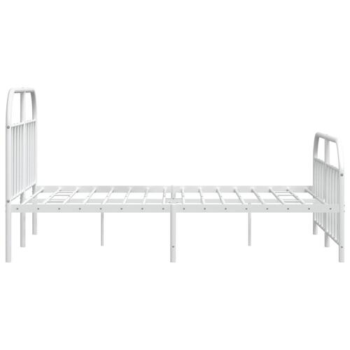 Sengeramme med sengegavl og fodgærde 140x200 cm metal hvid