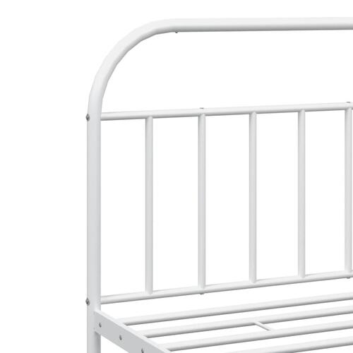 Sengeramme med sengegavl og fodgærde 200x200 cm metal hvid