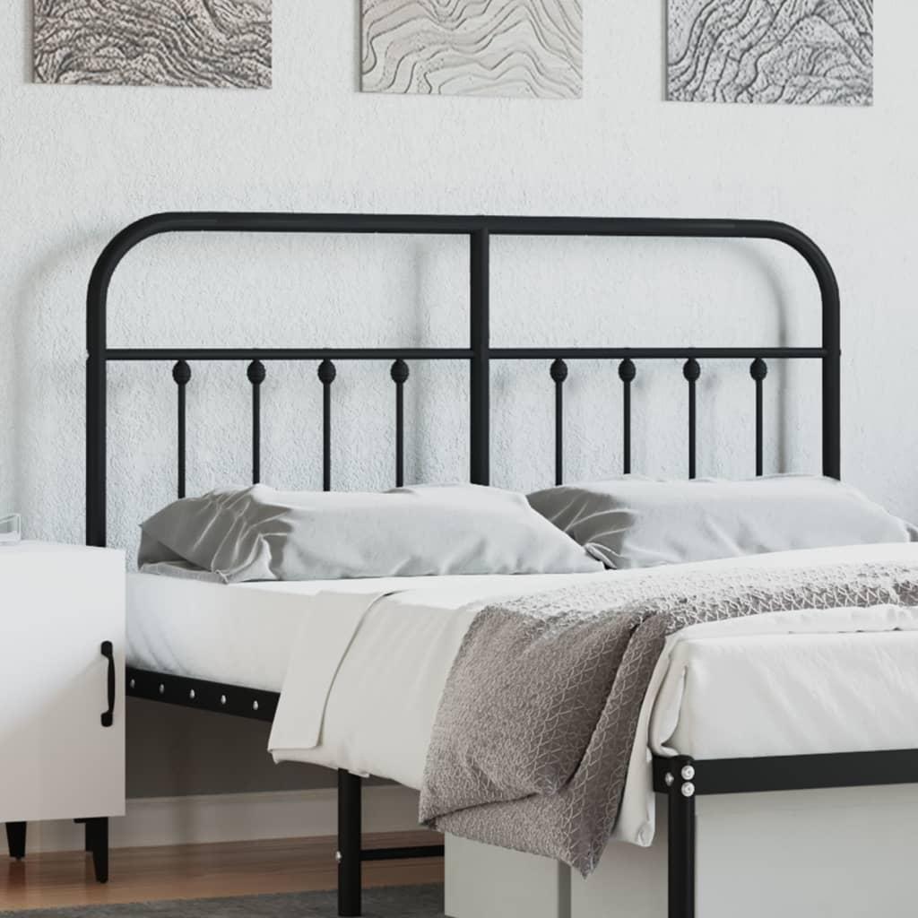 Sengegavl 135 cm metal sort