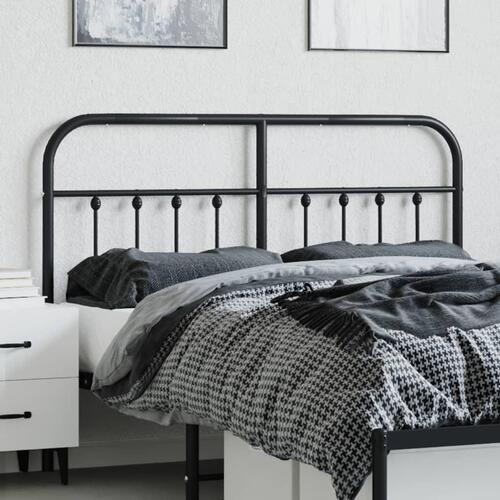 Sengegavl 135 cm metal sort