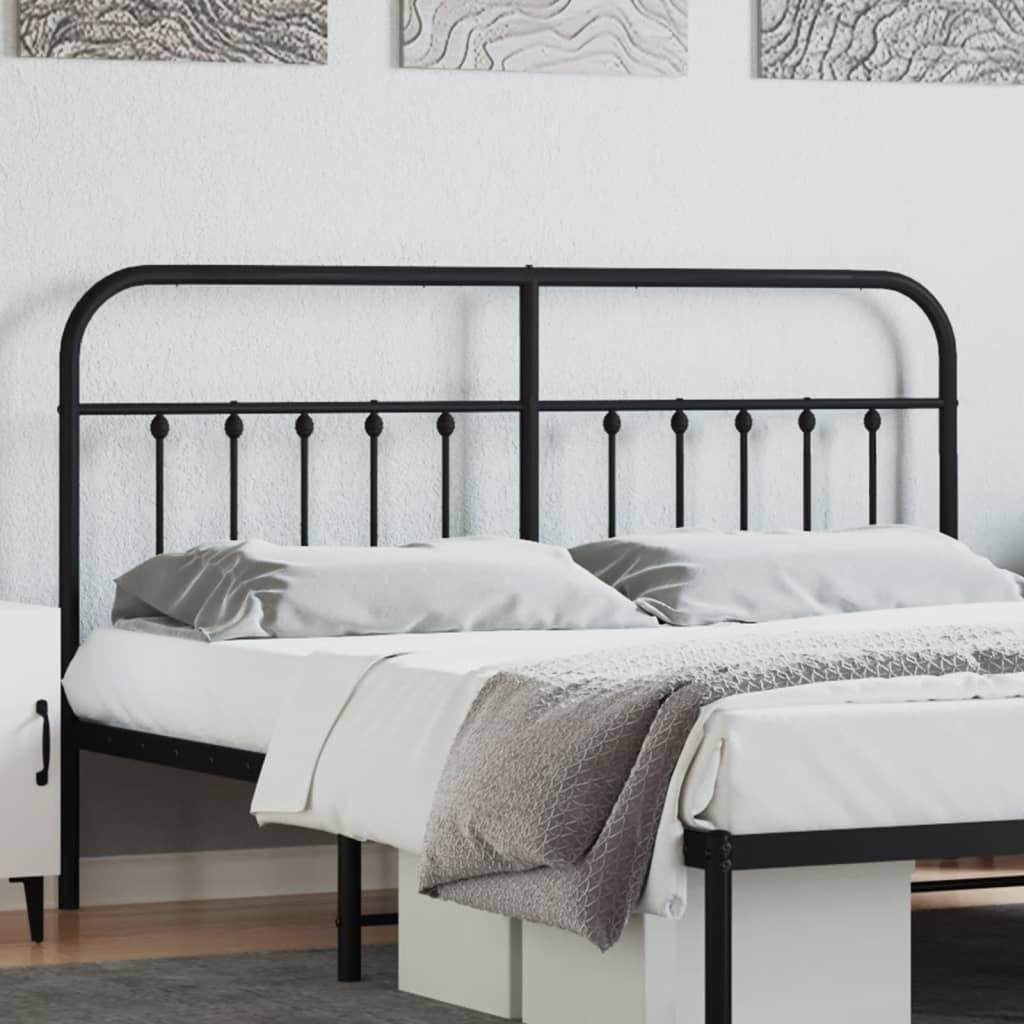 Sengegavl 160 cm metal sort