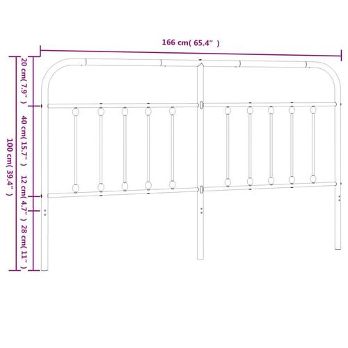 Sengegavl 160 cm metal sort