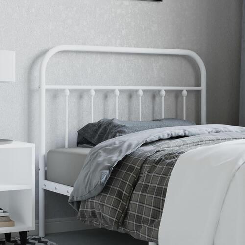Sengegavl 107 cm metal hvid