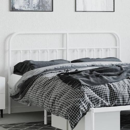 Sengegavl 160 cm metal hvid