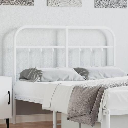 Sengegavl 120 cm metal hvid