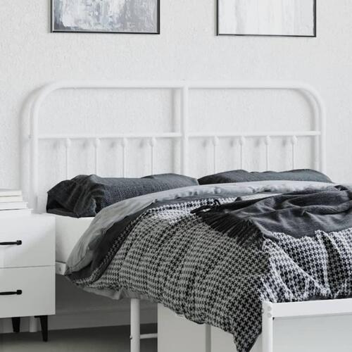 Sengegavl 135 cm metal hvid