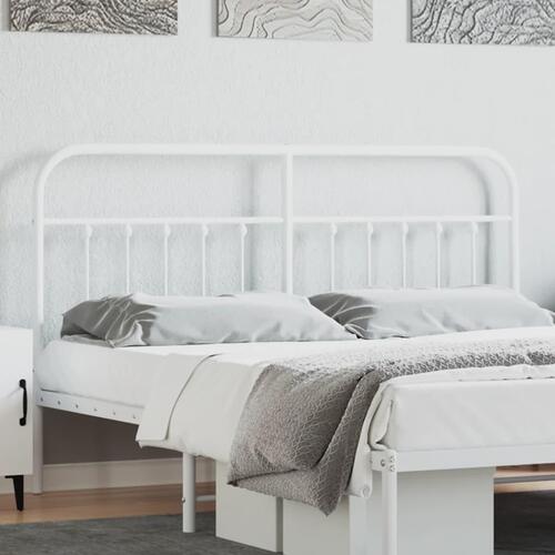 Sengegavl 180 cm metal hvid