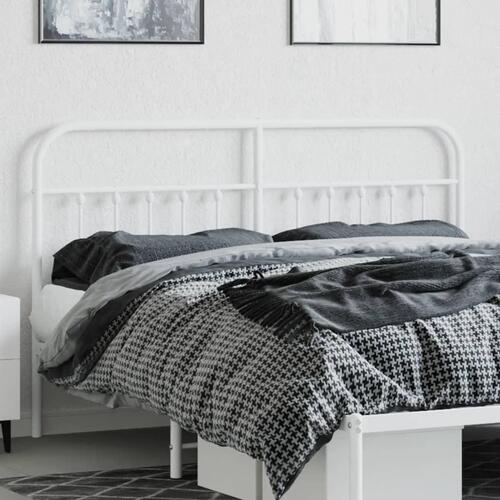 Sengegavl 180 cm metal hvid