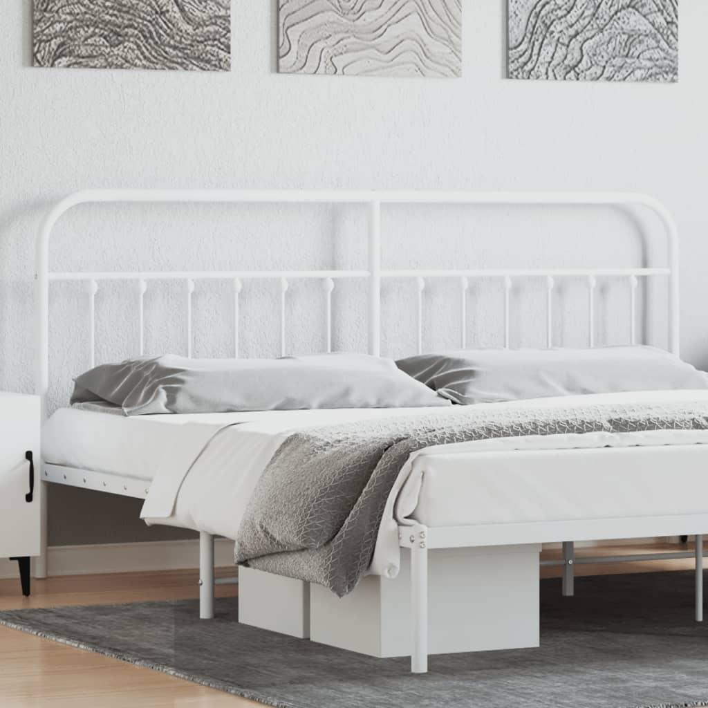 Sengegavl 193 cm metal hvid