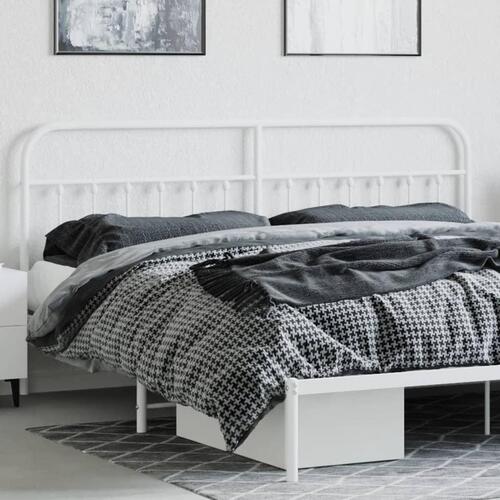 Sengegavl 193 cm metal hvid