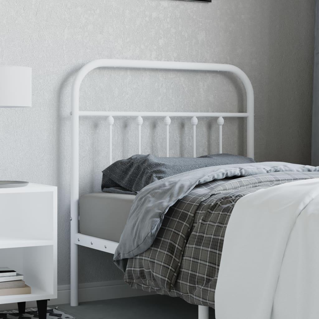 Sengegavl 90 cm metal hvid