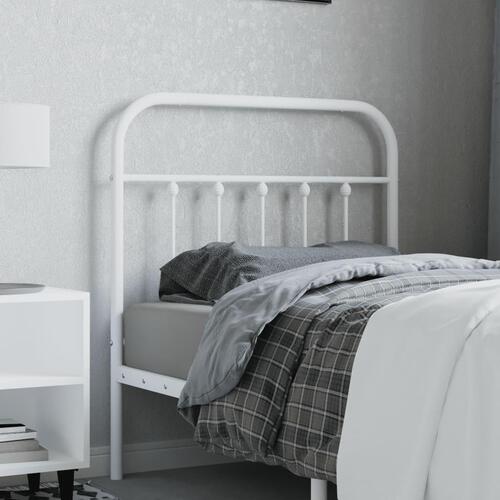 Sengegavl 80 cm metal hvid