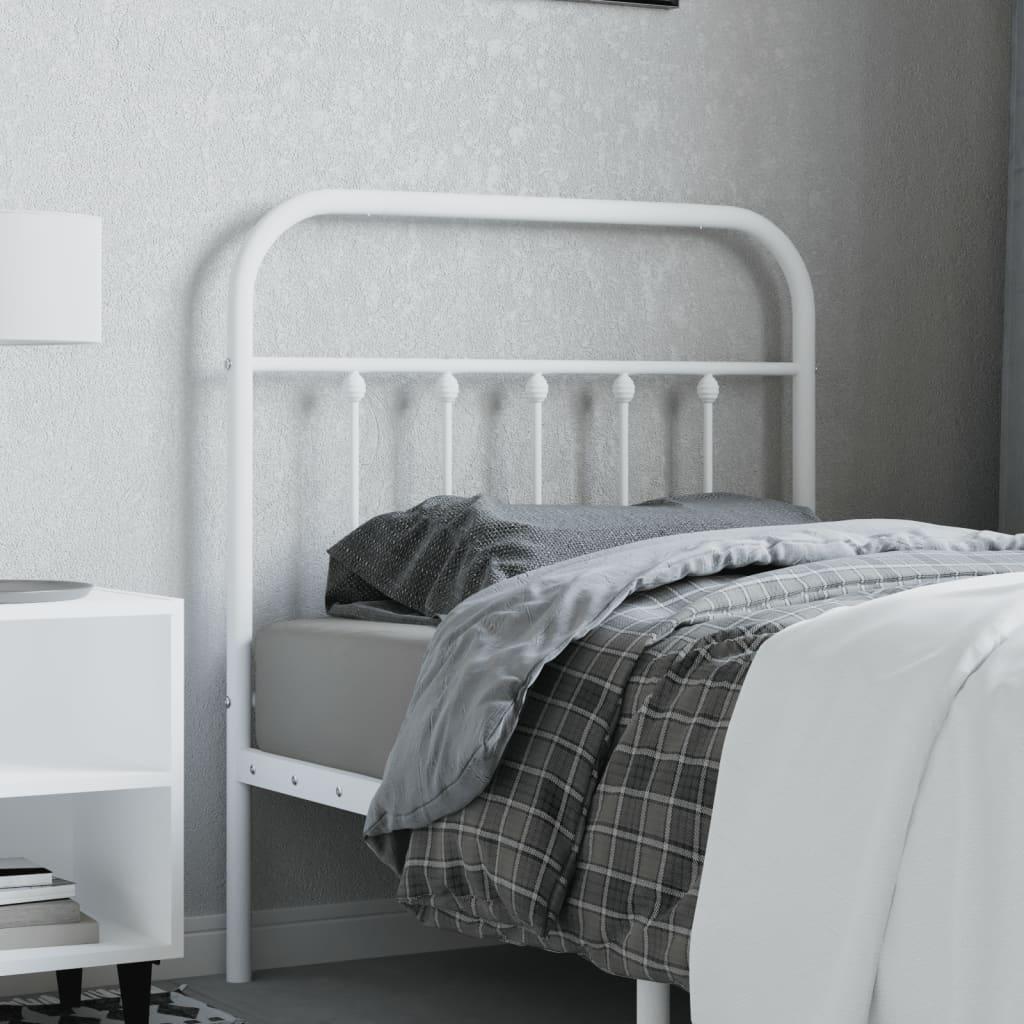 Sengegavl 80 cm metal hvid