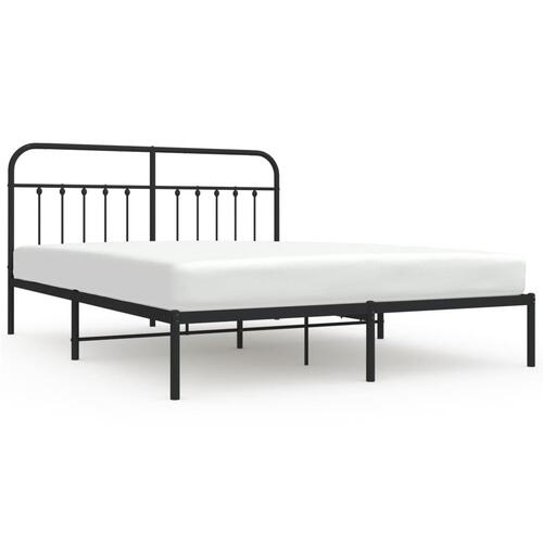 Sengeramme med sengegavl 183x213 cm metal sort