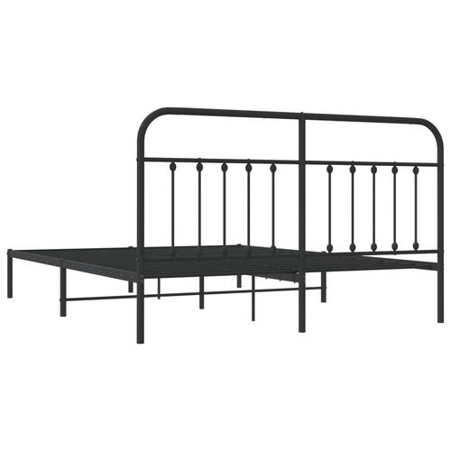 Sengeramme med sengegavl 183x213 cm metal sort