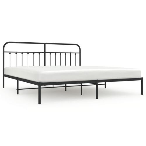 Sengeramme med sengegavl 193x203 cm metal sort