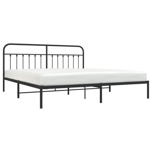 Sengeramme med sengegavl 193x203 cm metal sort