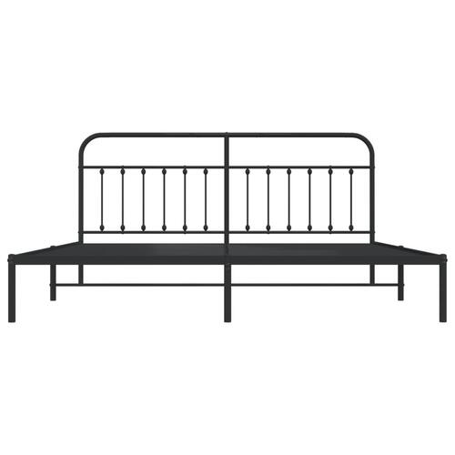 Sengeramme med sengegavl 193x203 cm metal sort