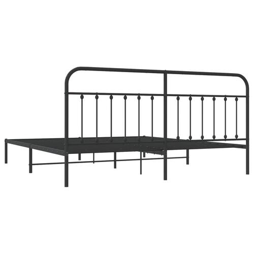 Sengeramme med sengegavl 193x203 cm metal sort