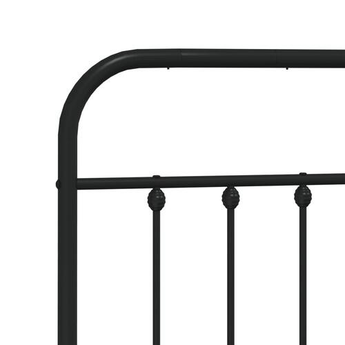 Sengeramme med sengegavl 193x203 cm metal sort