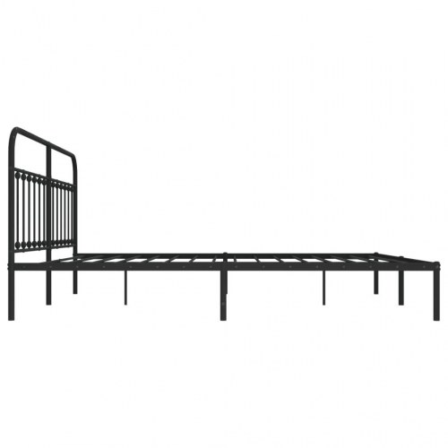 Sengeramme med sengegavl 200x200 cm - metal, sort
