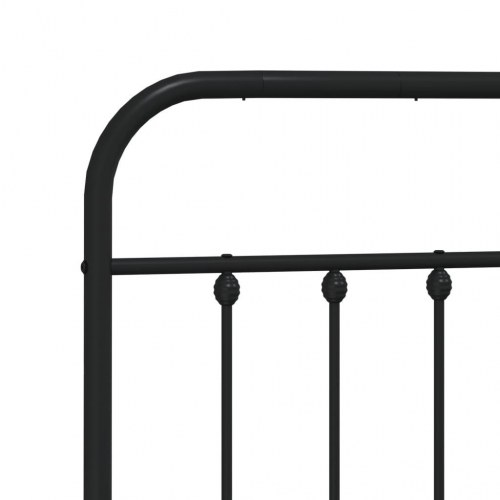 Sengeramme med sengegavl 200x200 cm - metal, sort
