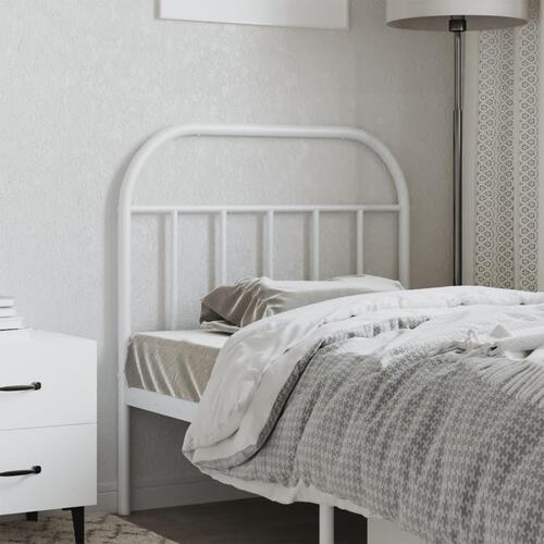 Sengegavl 90 cm metal hvid