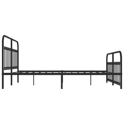 Sengeramme med sengegavl og fodgærde 180x200 cm metal sort