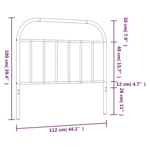 Sengegavl 107 cm metal hvid