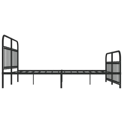 Sengeramme med sengegavl og fodgærde 183x213 cm metal sort