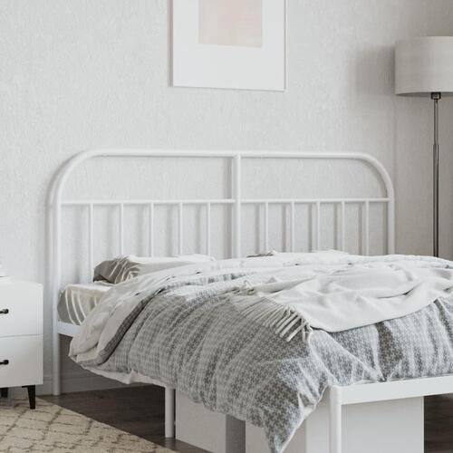 Sengegavl 150 cm metal hvid