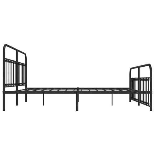 Sengeramme med sengegavl og fodgærde 200x200 cm metal sort