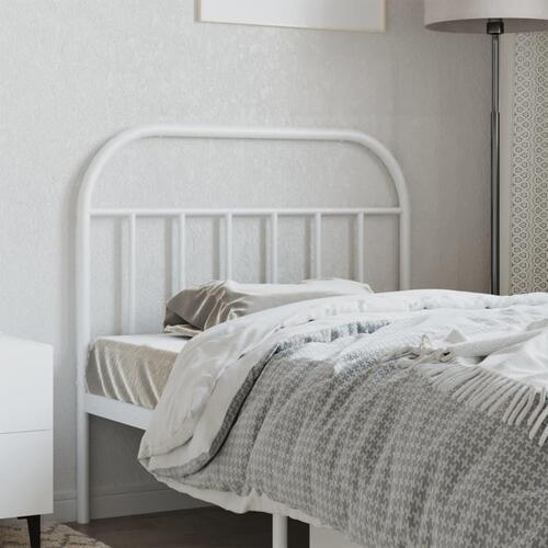 Sengegavl 100 cm metal hvid